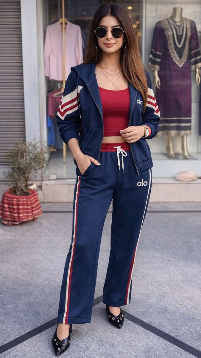 Stylish Hoodie And Elastic Waist Pant Coord Set FC2419