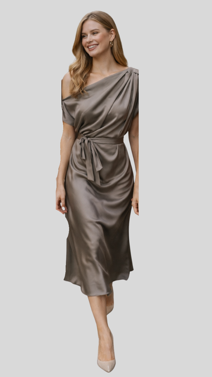Stylish One Off Shoulder Midi Dress FC2321