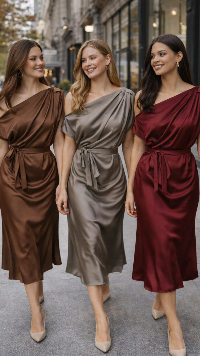 Stylish One Off Shoulder Midi Dress FC2321