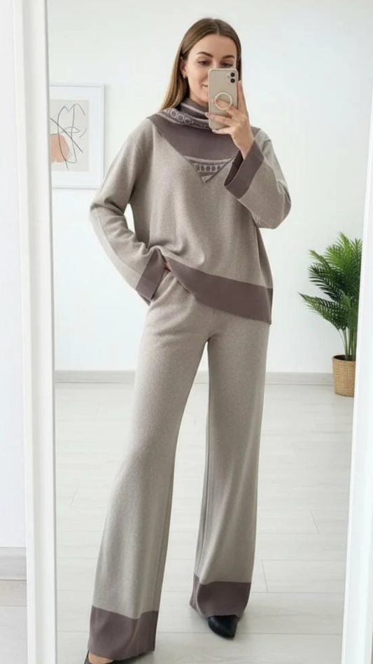 Stylish Scarf With Loose Top And Pant Coord Set FC2009