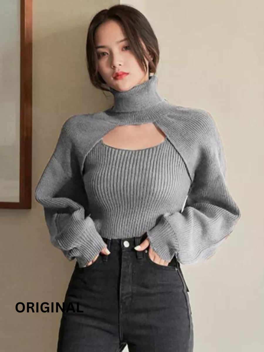 Stylish Shrug with Strap Sleeve Winter Top