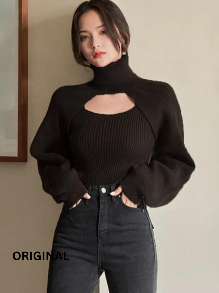 Stylish Shrug with Strap Sleeve Winter Top