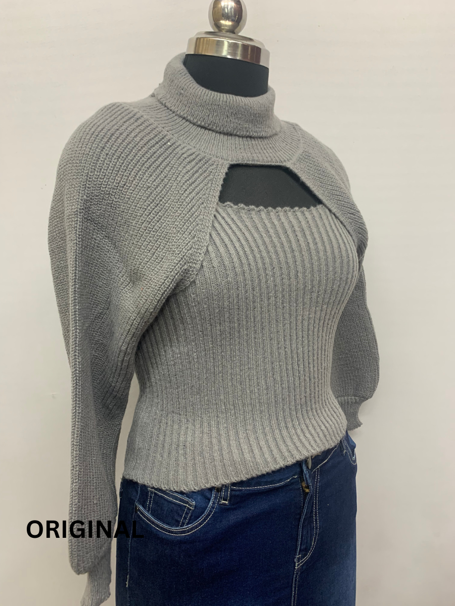 Stylish Shrug with Strap Sleeve Winter Top