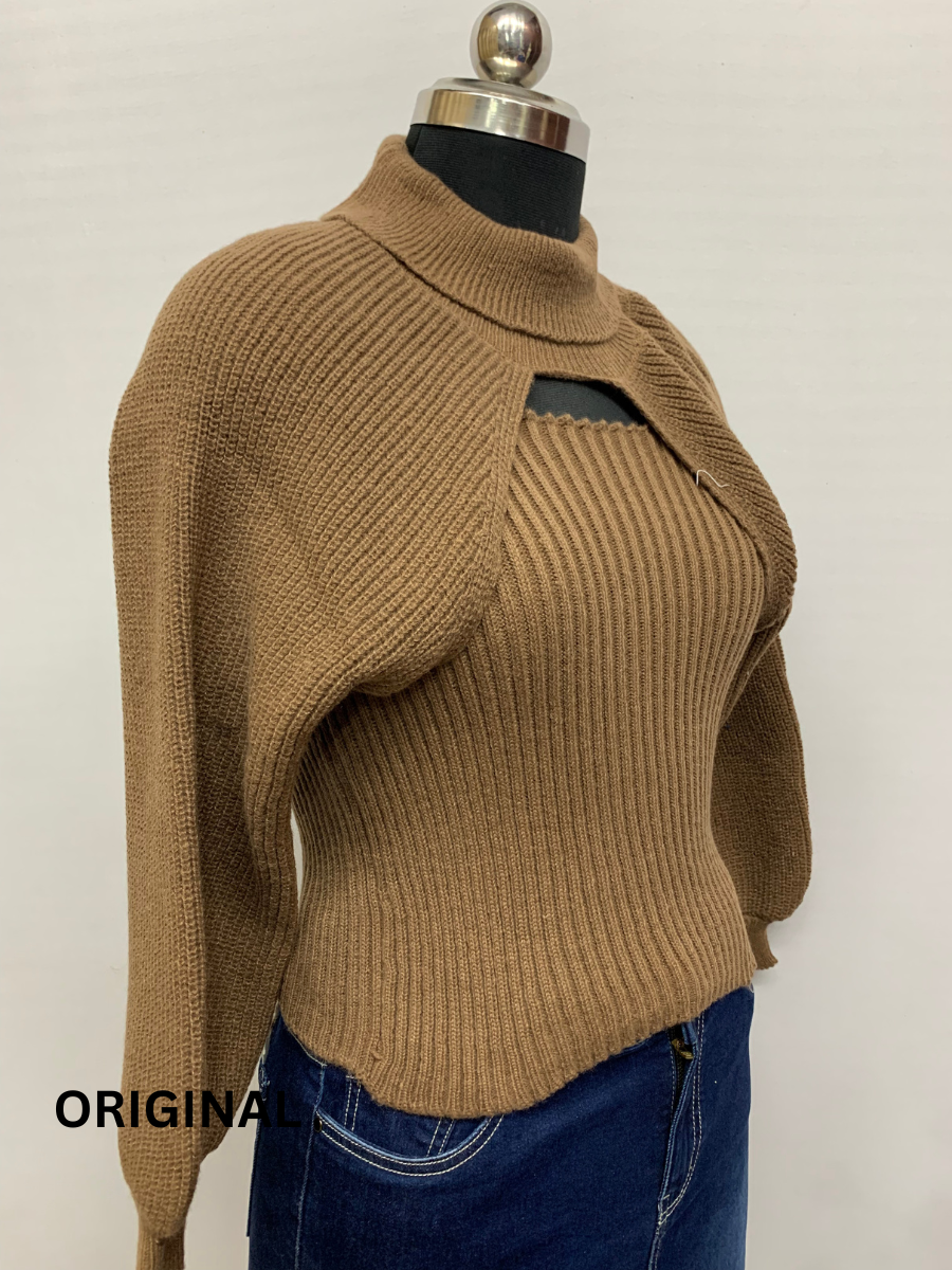 Stylish Shrug with Strap Sleeve Winter Top