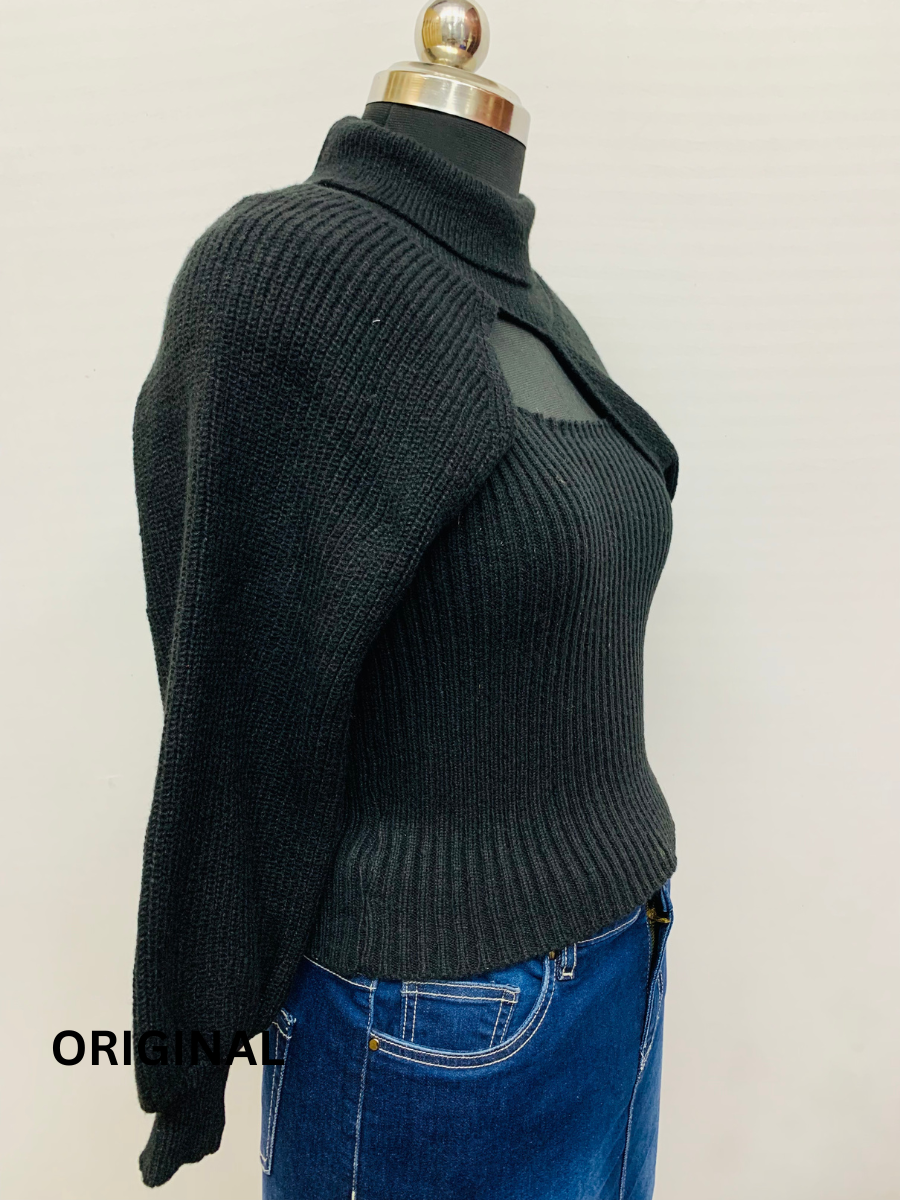 Stylish Shrug with Strap Sleeve Winter Top