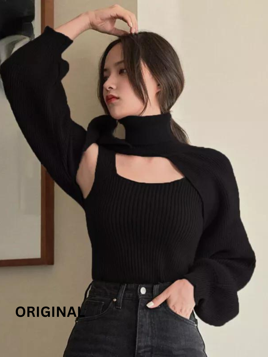 Stylish Shrug with Strap Sleeve Winter Top