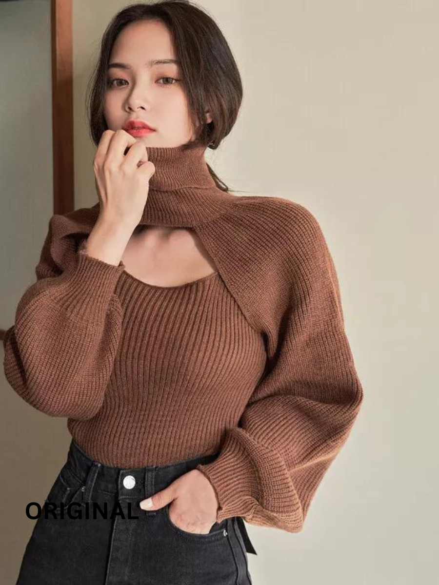 Stylish Shrug with Strap Sleeve Winter Top