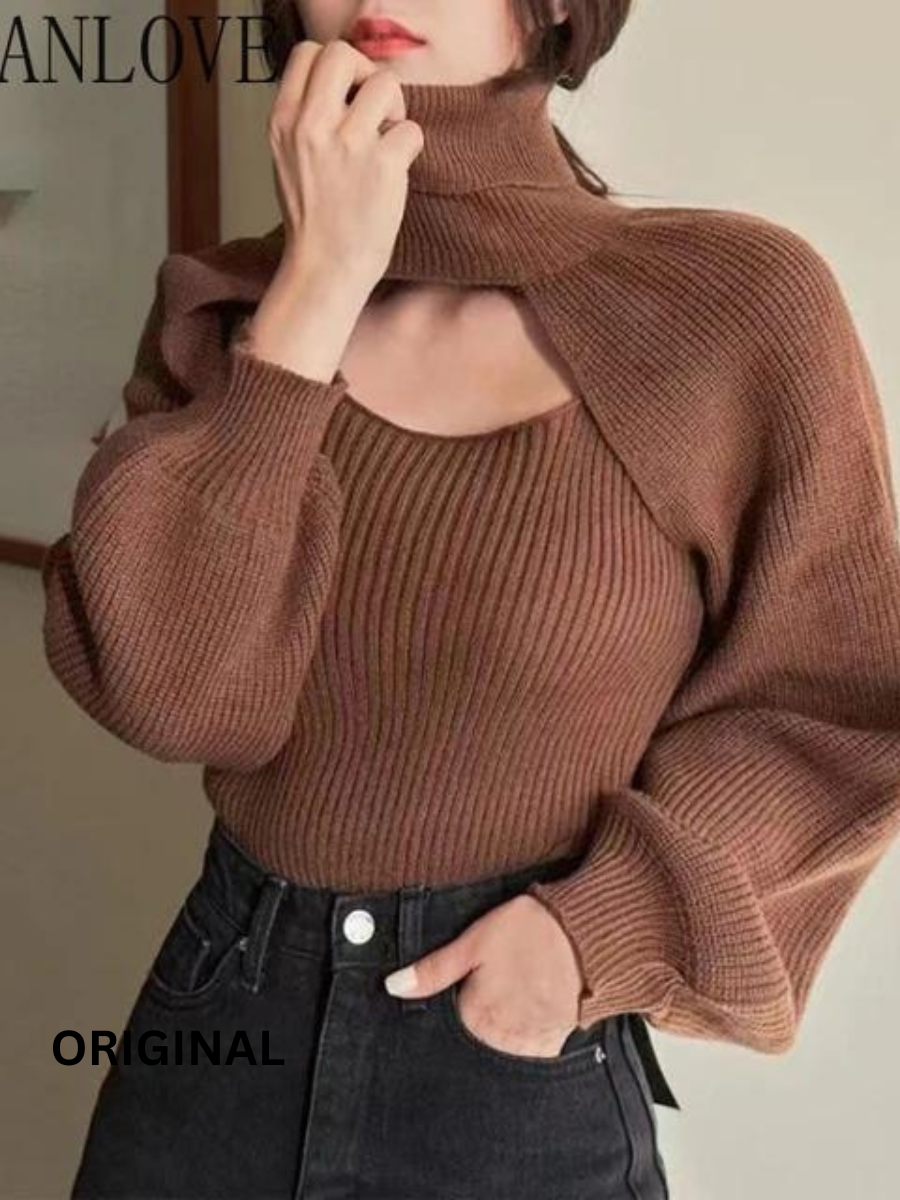 Stylish Shrug with Strap Sleeve Winter Top