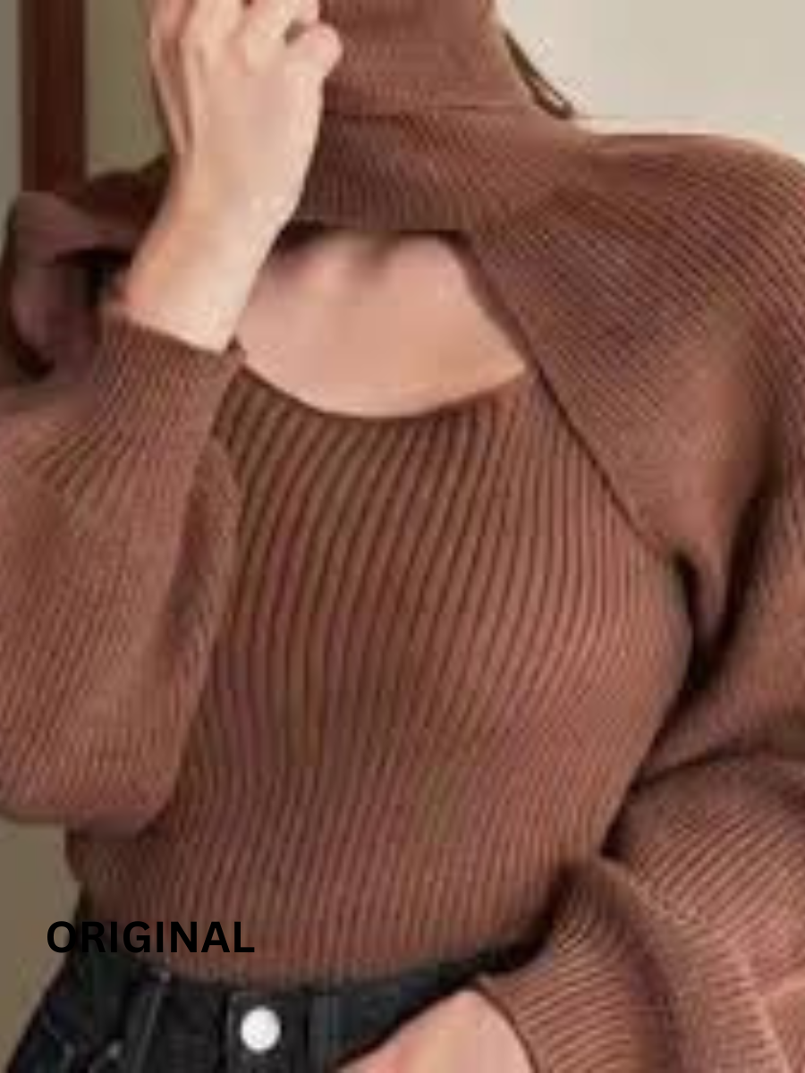 Stylish Shrug with Strap Sleeve Winter Top