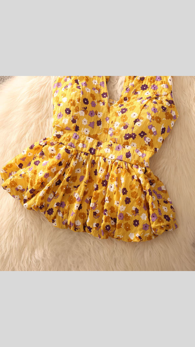 Stylish Halter Neck Peplum Top FC2600