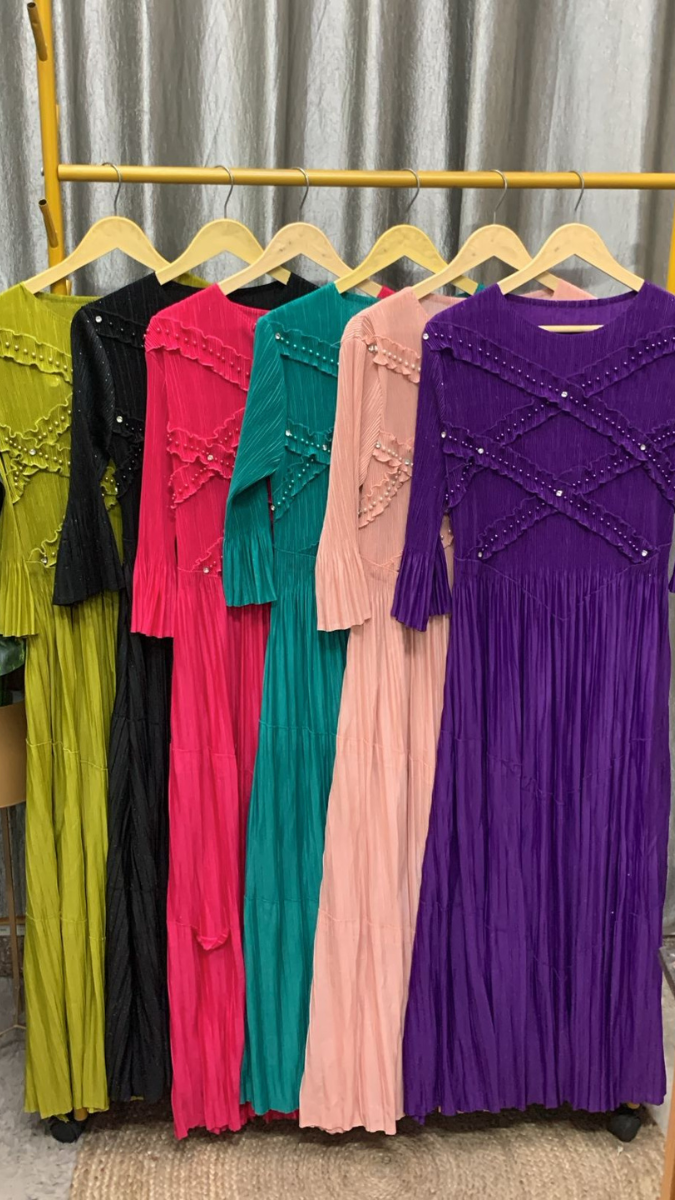 Stylish Sleeve Lace Embroidery Midi Dress FC2417