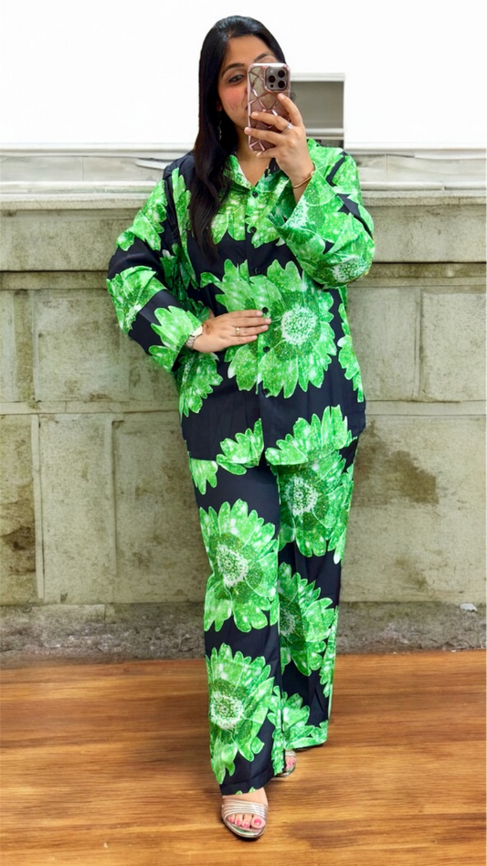 Sunflower Printed Shirt And Trouser Coord Set FC1912