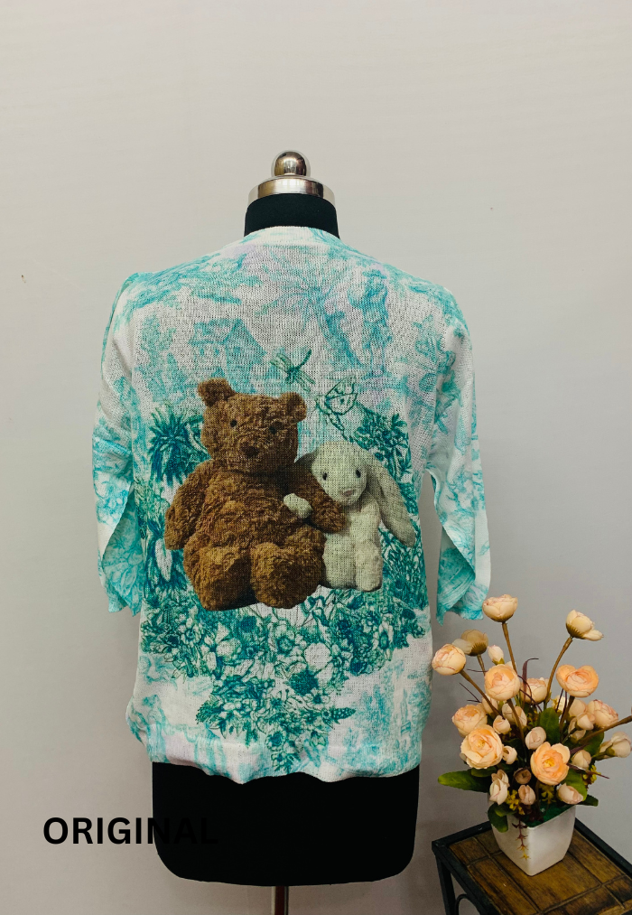 Teddy With Rabbit Printed Top