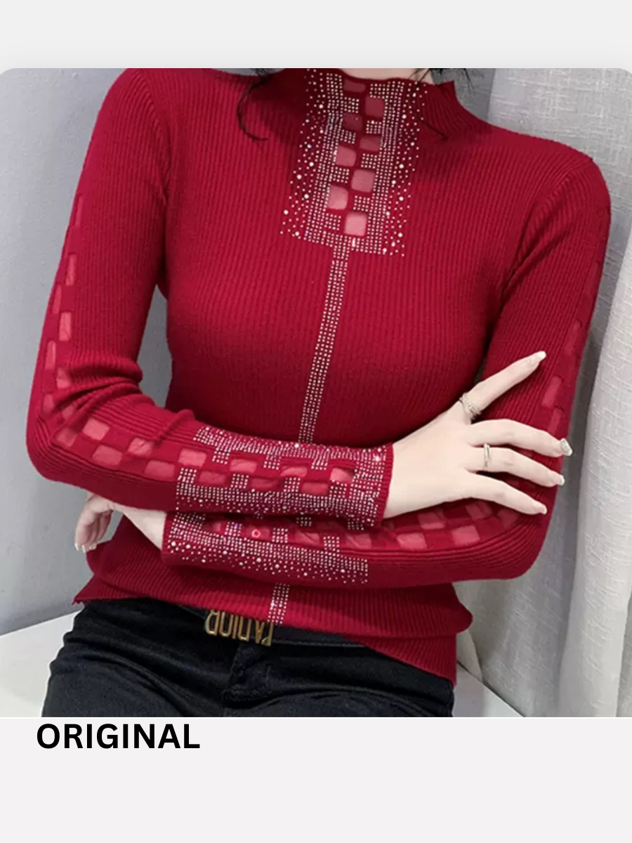 Trending Rhinestone Winter Top