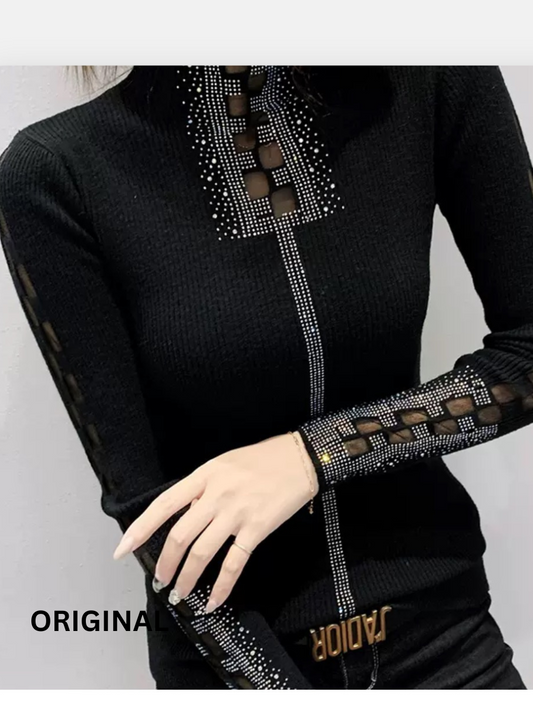 Trending Rhinestone Winter Top