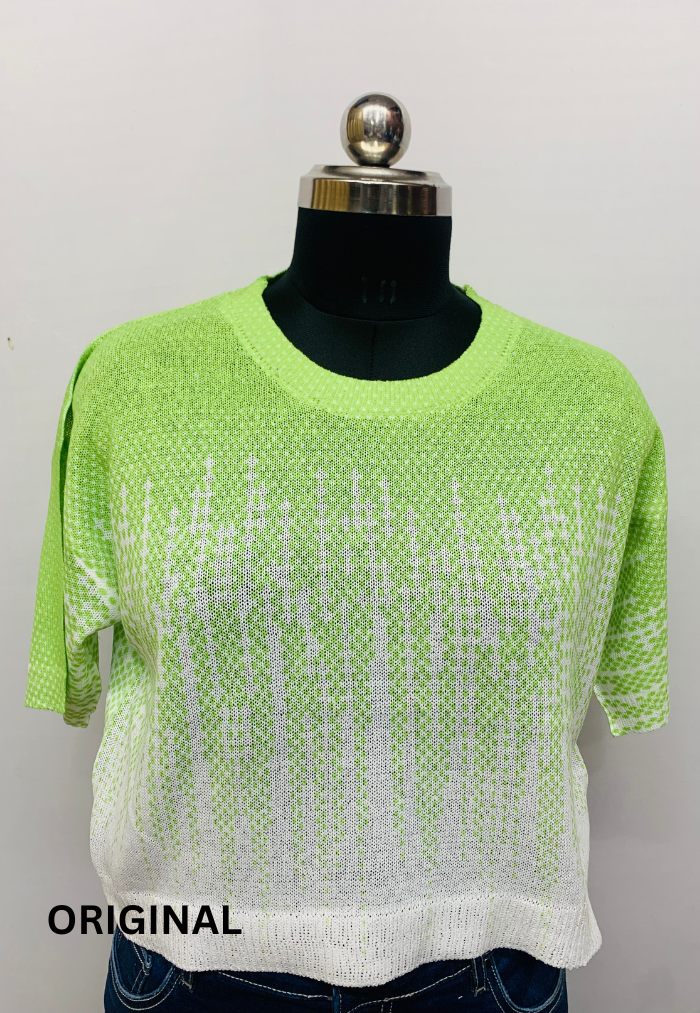 Uneven Line Printed Crop Top FC1260