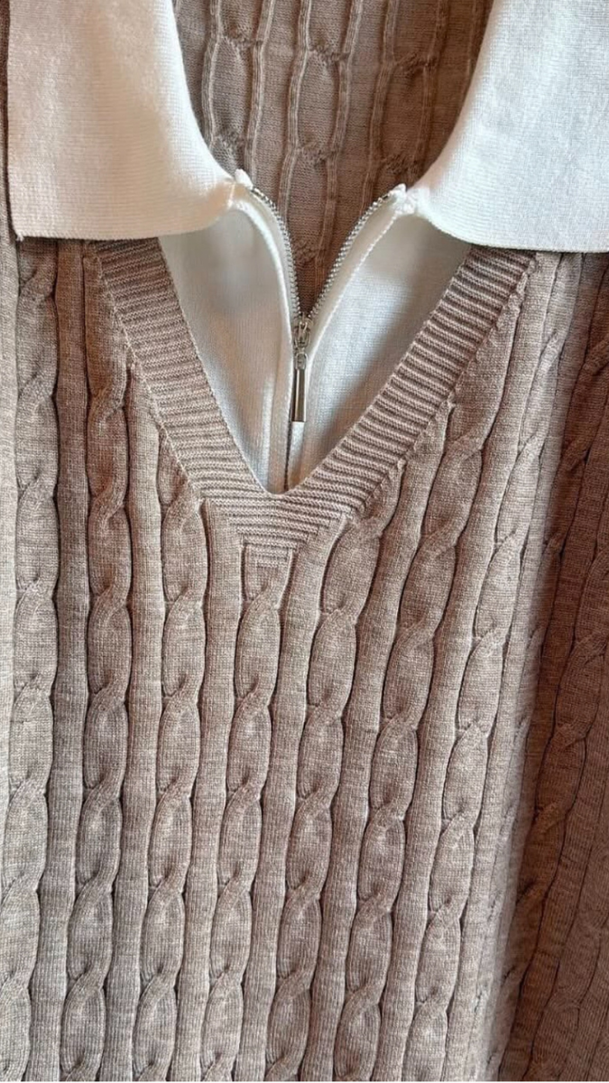 V-Neck Knitted Sweater And Loose Pants Coord Set FC1727