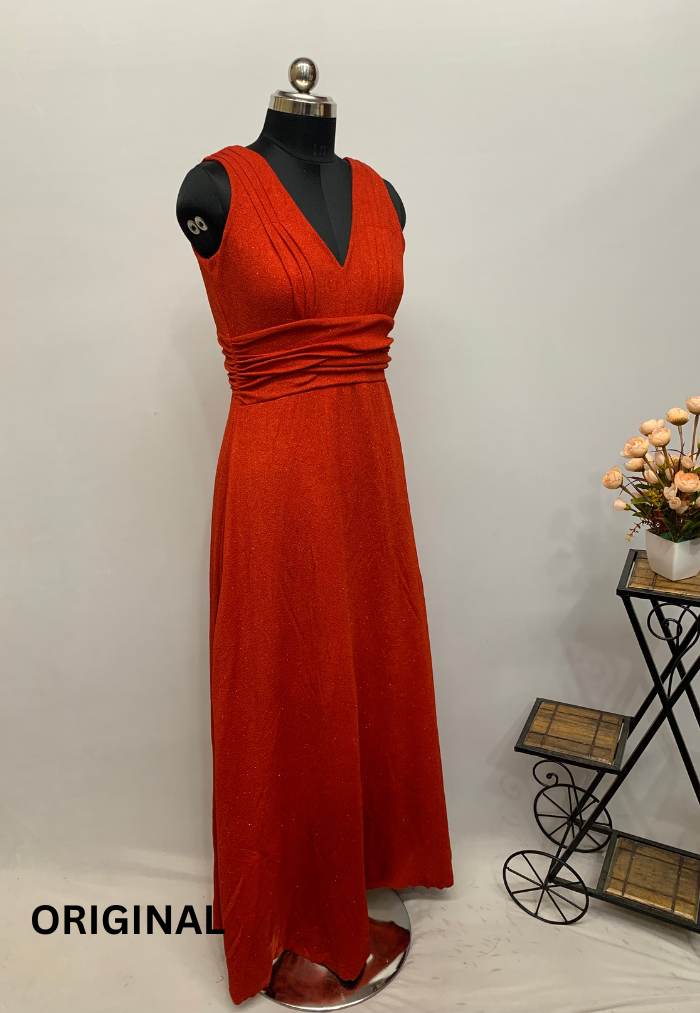 V Neck Drape Dress