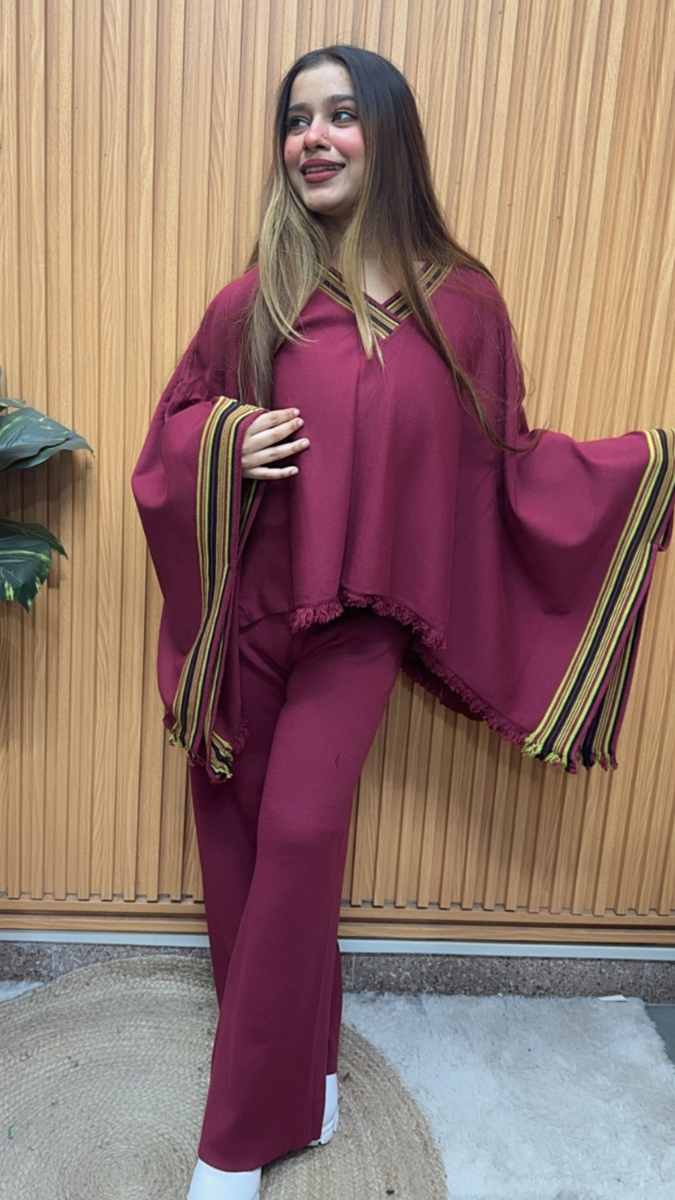 V Neck Kaftan Top And Pant Coord Set FC2080