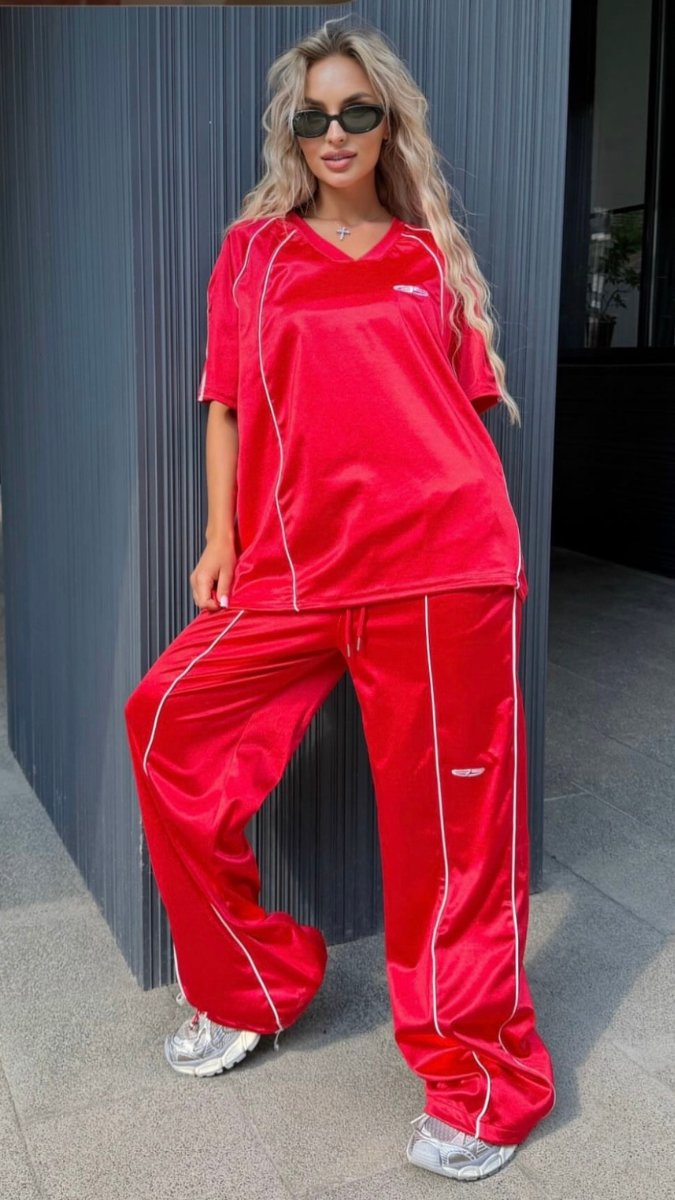 V Neck Loose Top And Pant Coord Set FC2533