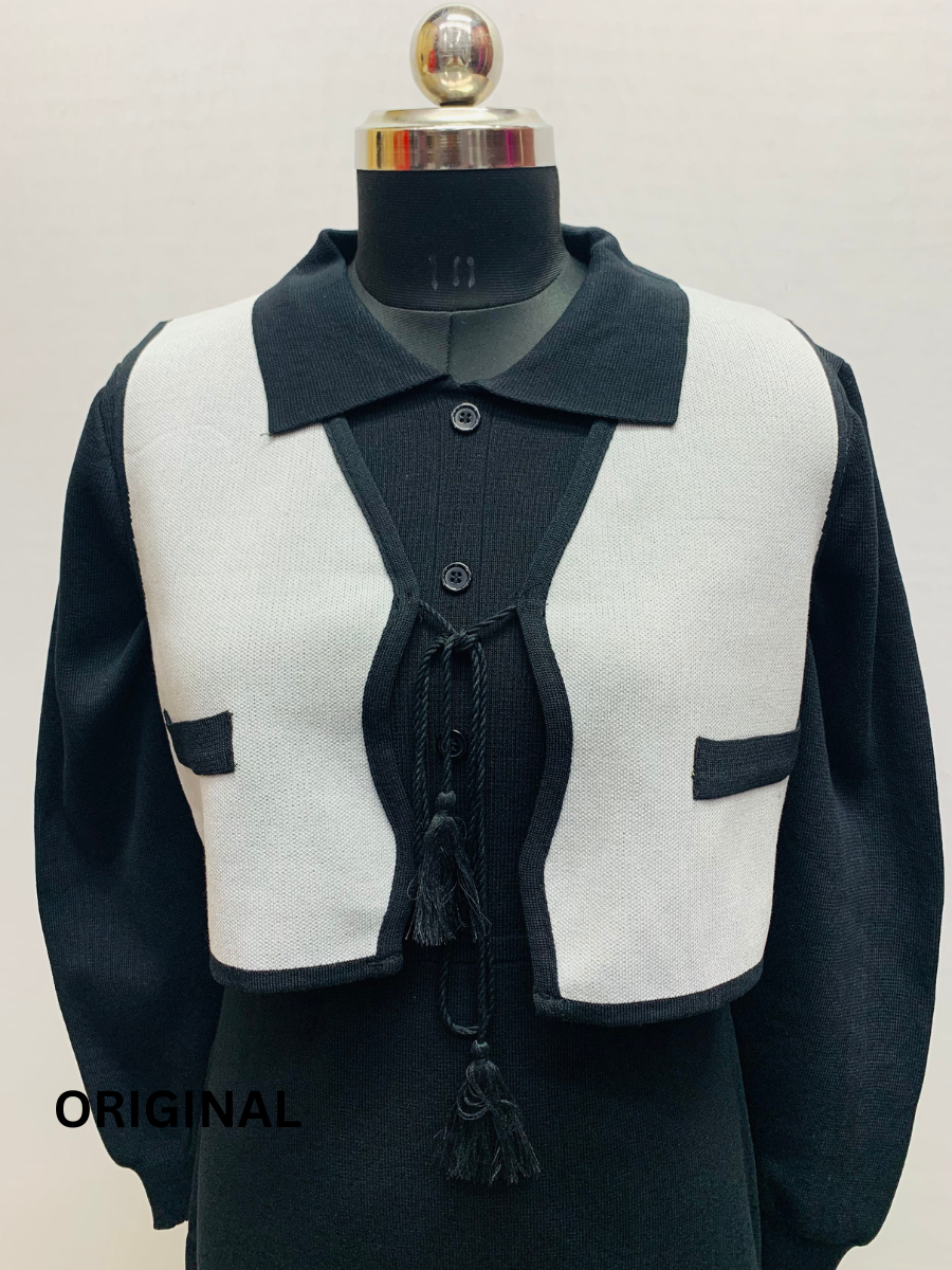 Waist Coat Design Shrug Winter Dress FC1507