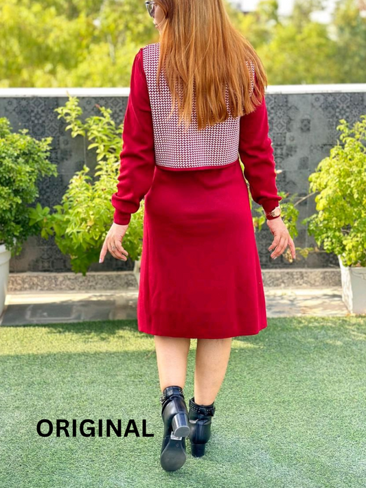 Waist Coat Design Shrug Winter Dress FC1507