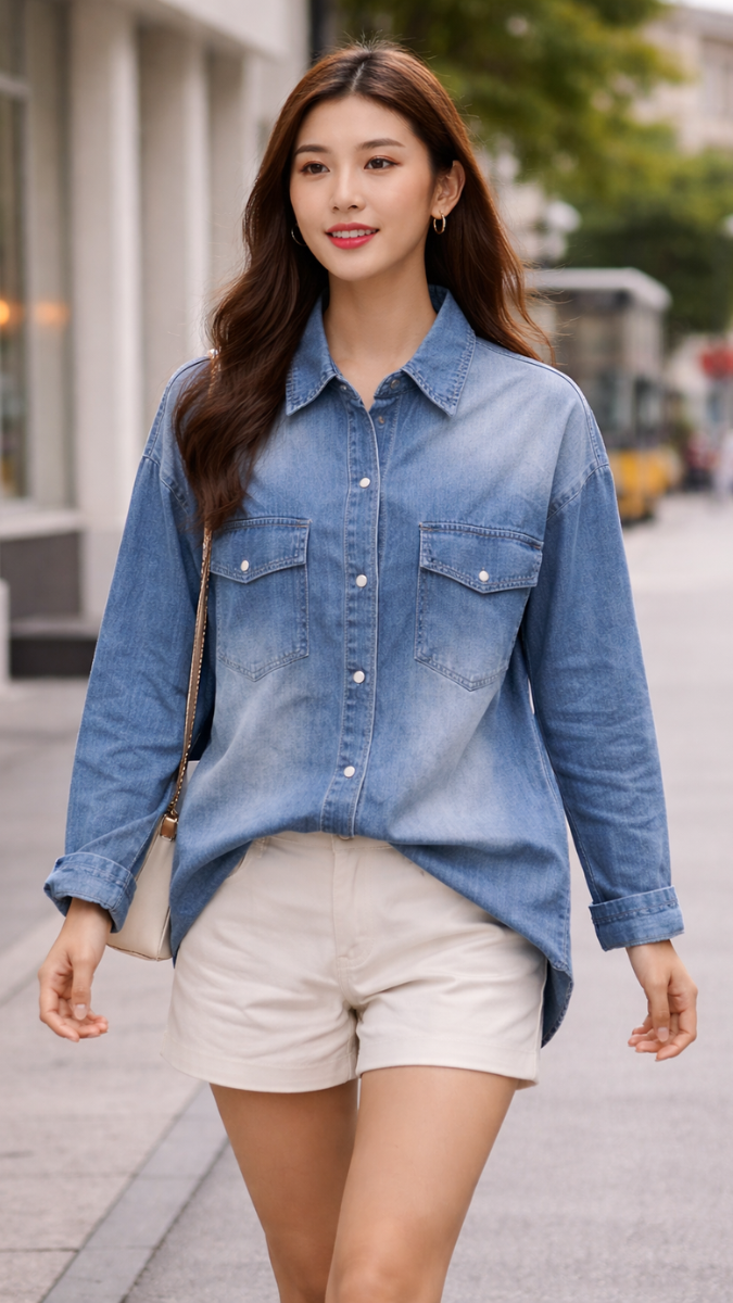 Washed Full Sleeve Denim Shirt FC2300