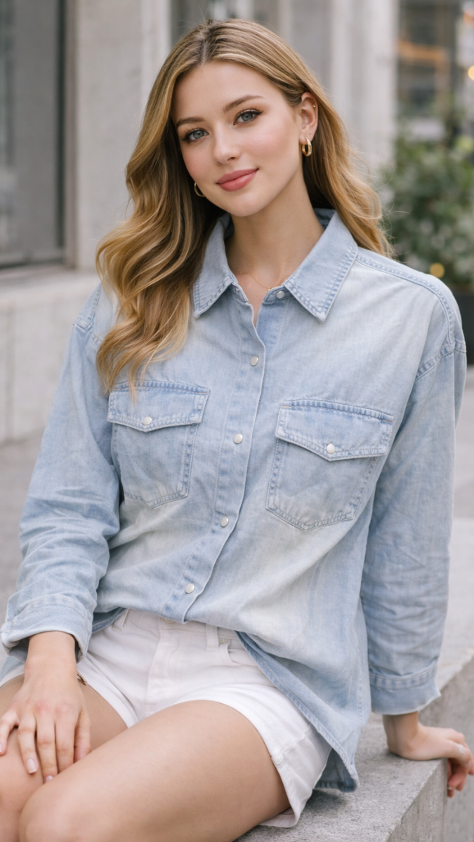 Washed Full Sleeve Denim Shirt FC2300