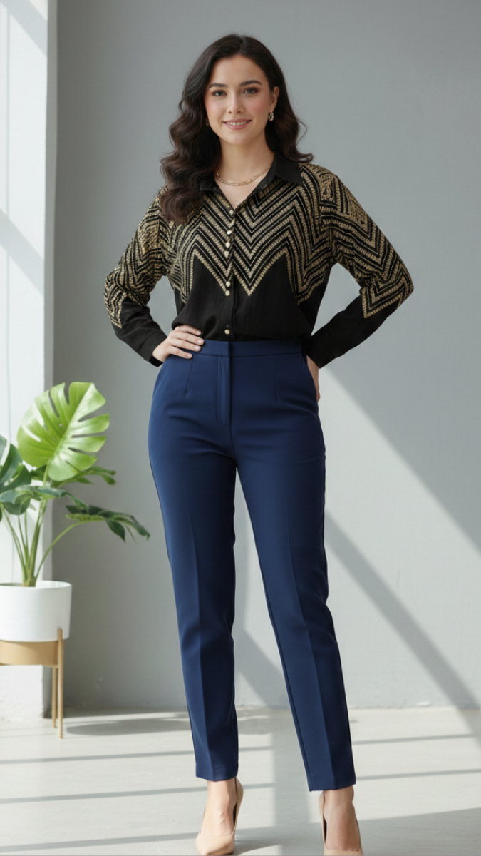 Wavy Embroidery Shirt FC2208