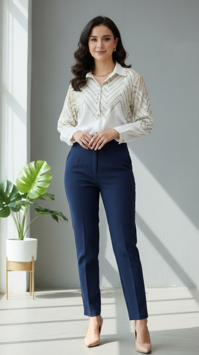 Wavy Embroidery Shirt FC2208
