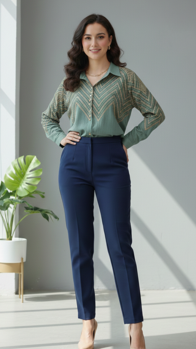Wavy Embroidery Shirt FC2208
