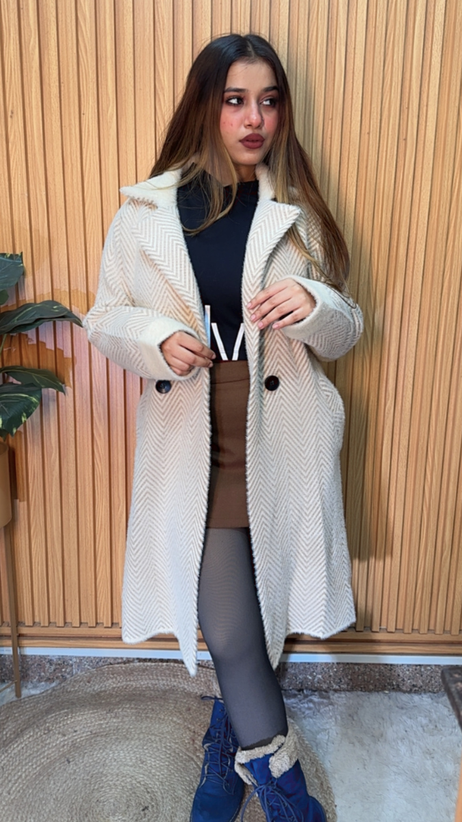 Wavy Lined Long Coat FC2092