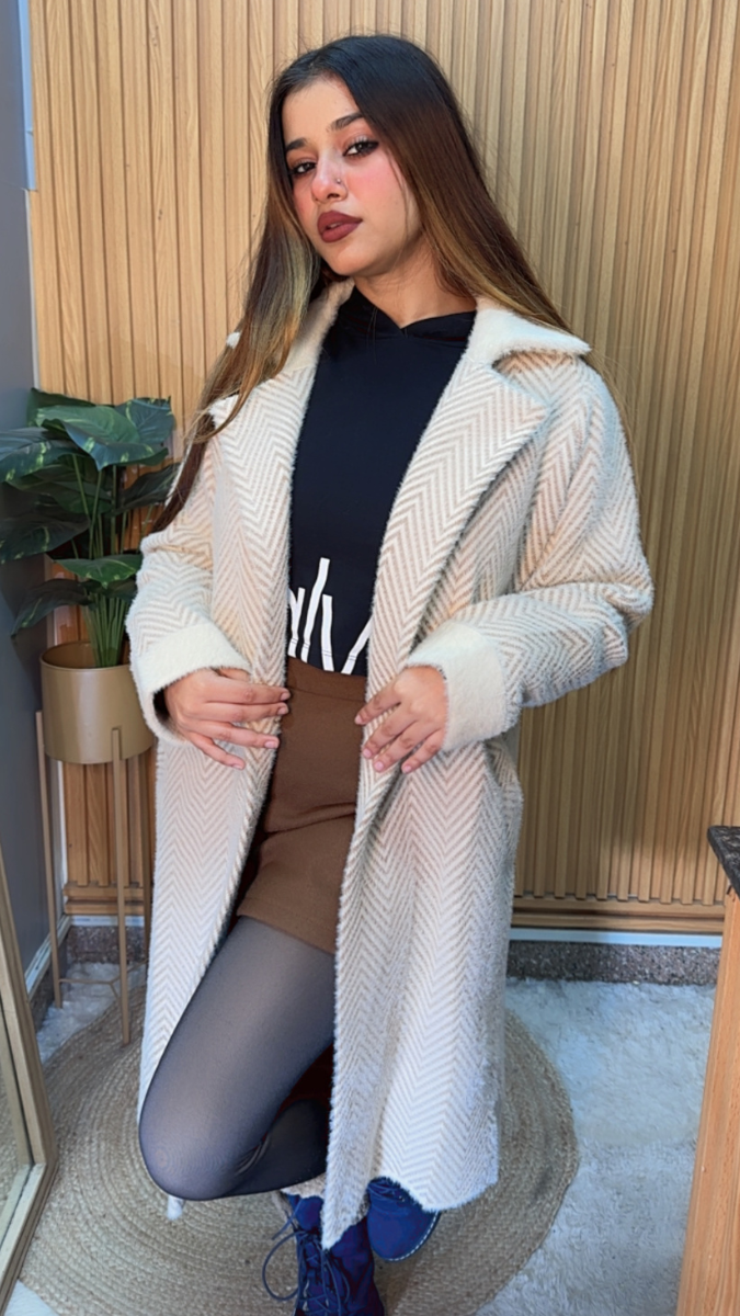 Wavy Lined Long Coat FC2092