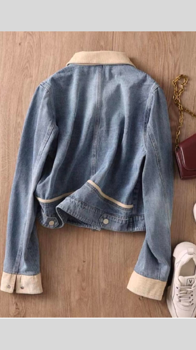 White Border Denim Jacket FC1795