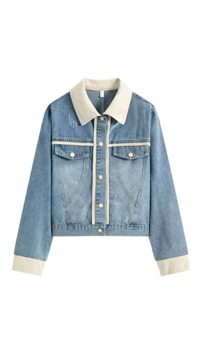 White Border Denim Jacket FC1795