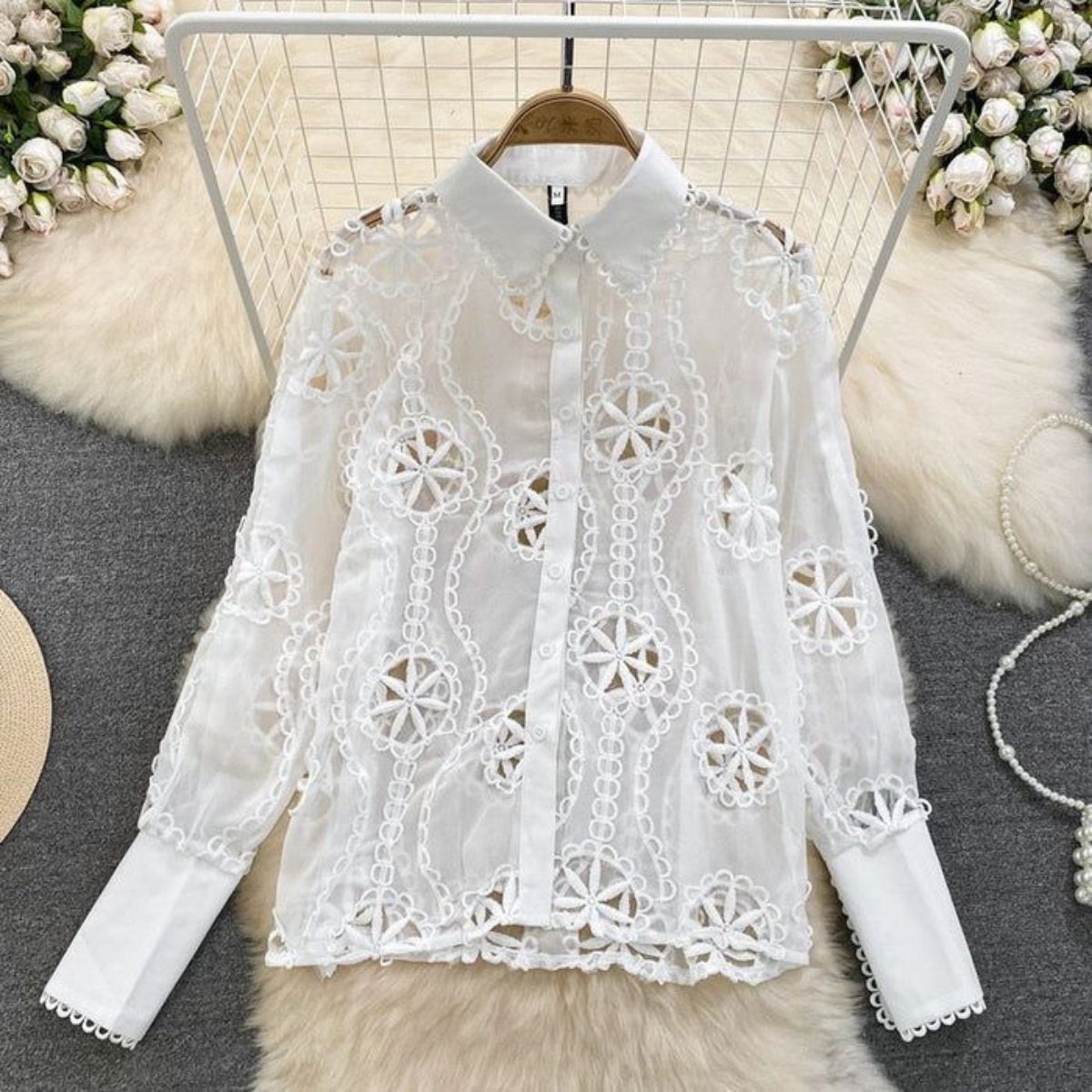 White Floral Lace Co-Ords