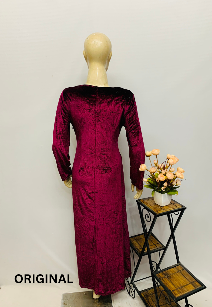 Wine Velvet Dress