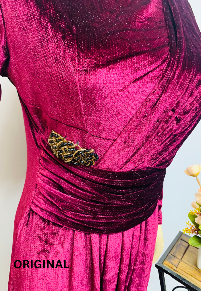 Wine Velvet Dress