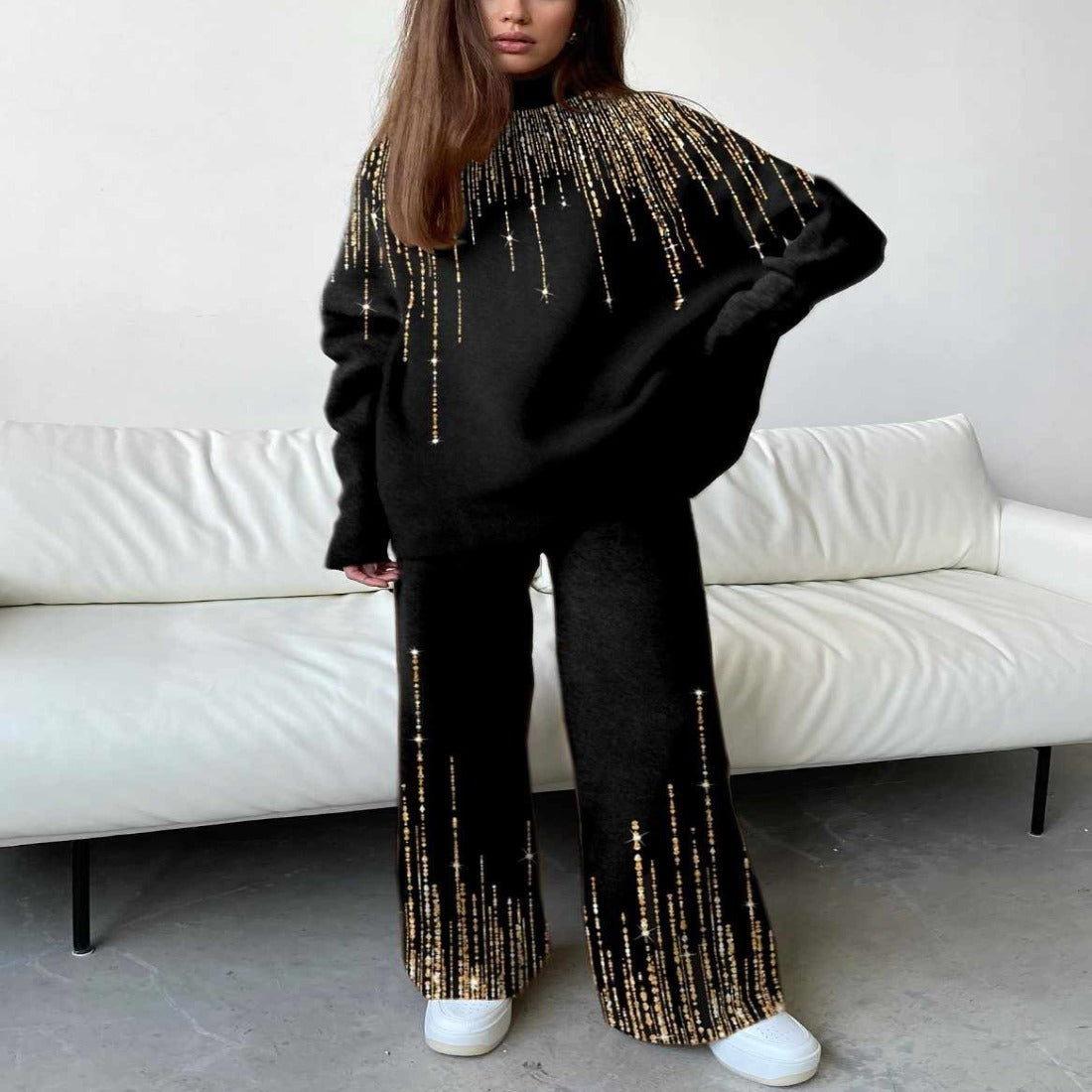 Winter Printed Formal Pants Suit
