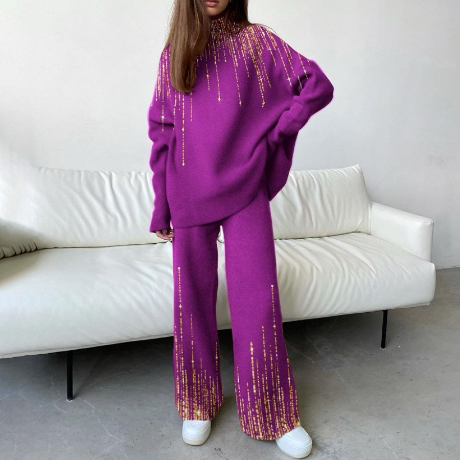 Winter Printed Formal Pants Suit