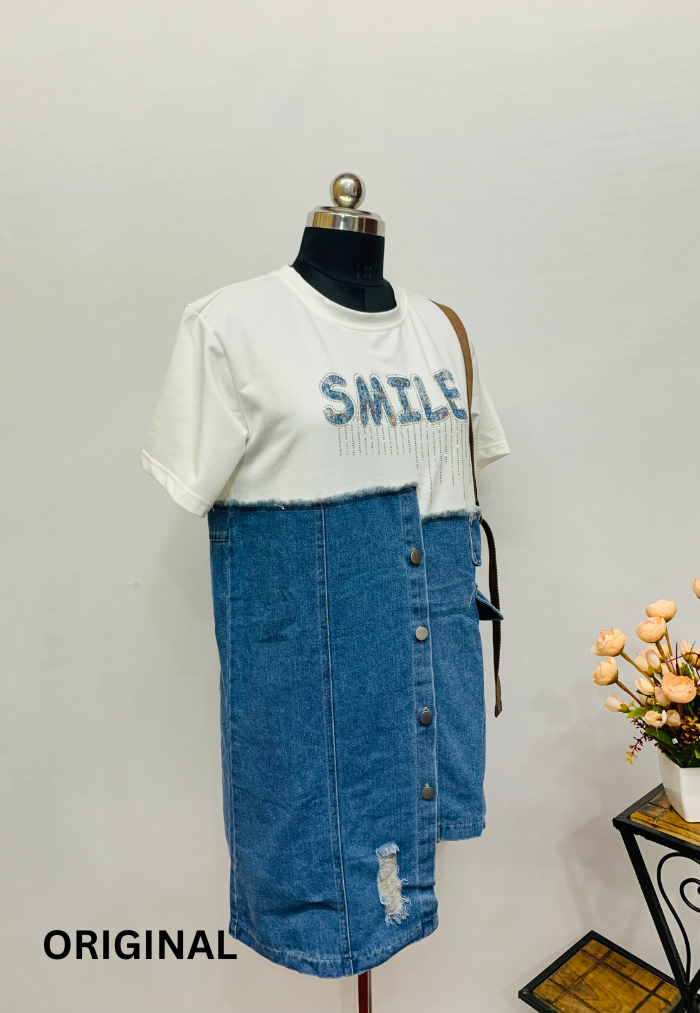 Women's Fashion Denim Stitching Dress