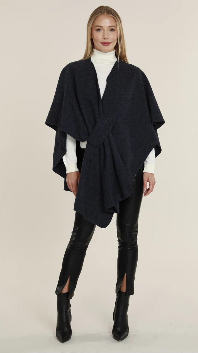 Wool Solid Shawl Wrap With Buckle FC1652