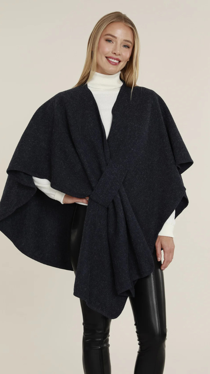 Wool Solid Shawl Wrap With Buckle FC1652