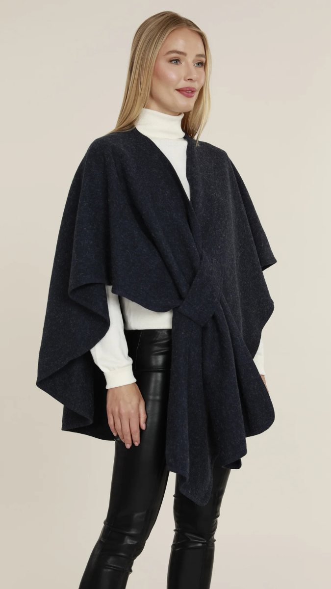 Wool Solid Shawl Wrap With Buckle FC1652