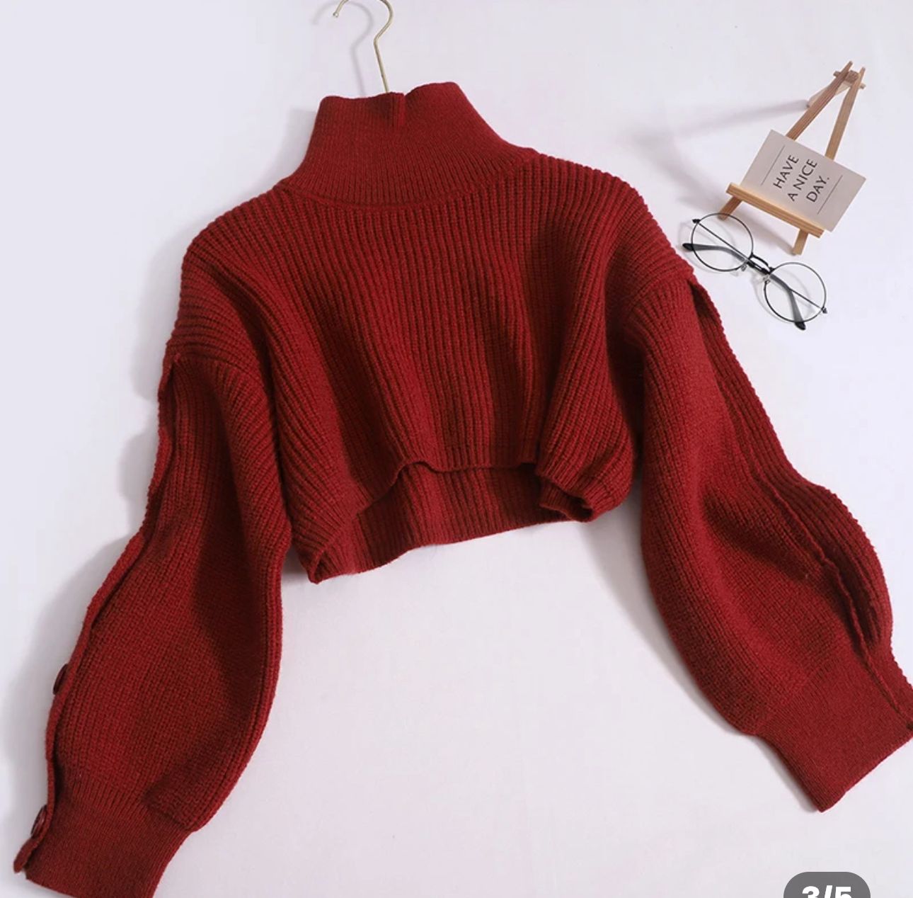 Woolen Crop Top For Women rust