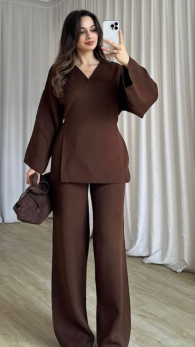 Wrap Up Top And Loose Pant Coord Set FC2051