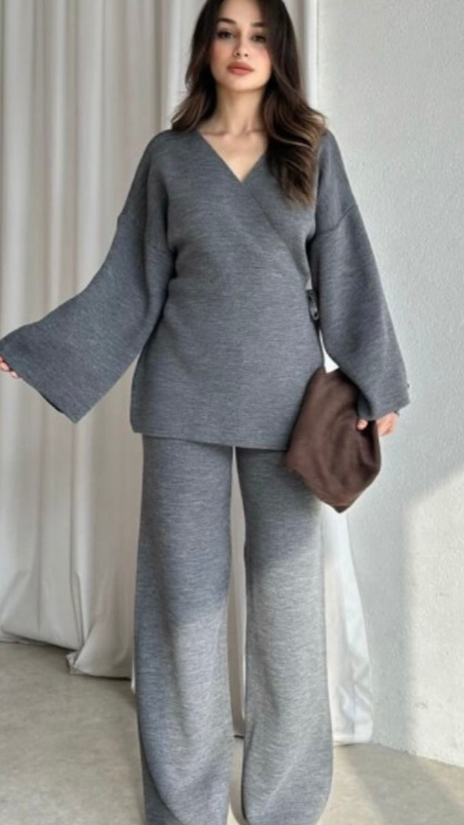 Wrap Up Top And Loose Pant Coord Set FC2051