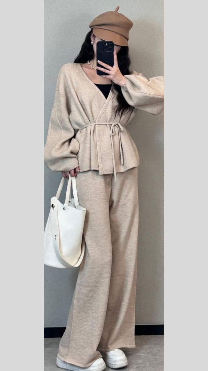 Wrap Up Top And Loose Pant Coord Set FC2051