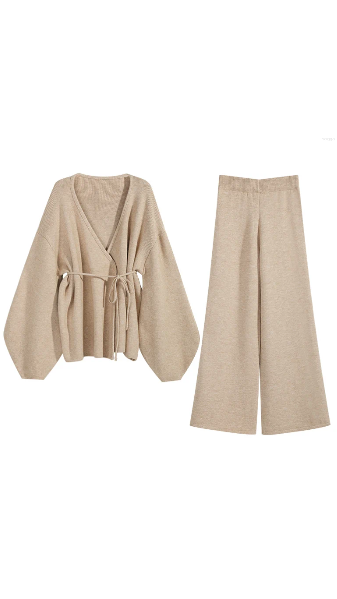 Wrap Up Top And Loose Pant Coord Set FC2051