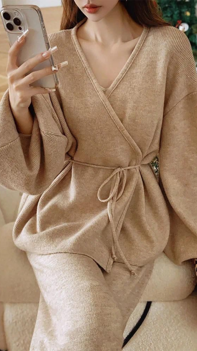 Wrap Up Top And Loose Pant Coord Set FC2051